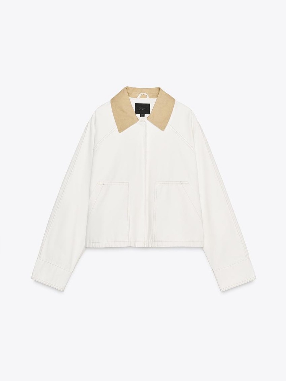 Zara Contrast Collar Waxed Jacket